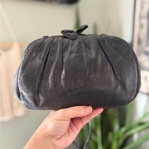 VTG 50s Etra Black Leather Clutch Purse